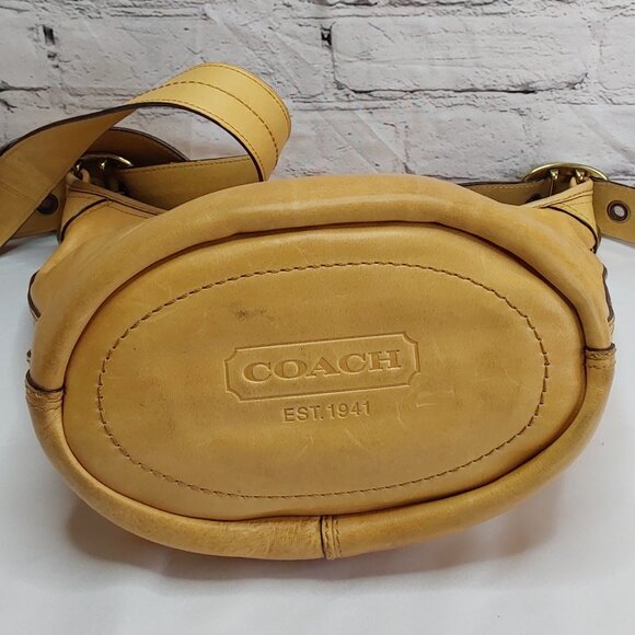 COACH 'BLEEKER COBBLESTONE' LEATHER DUFFLE SHOULDER BAG ALLOY HARDWARE BUCKLES - Picture 9 of 16